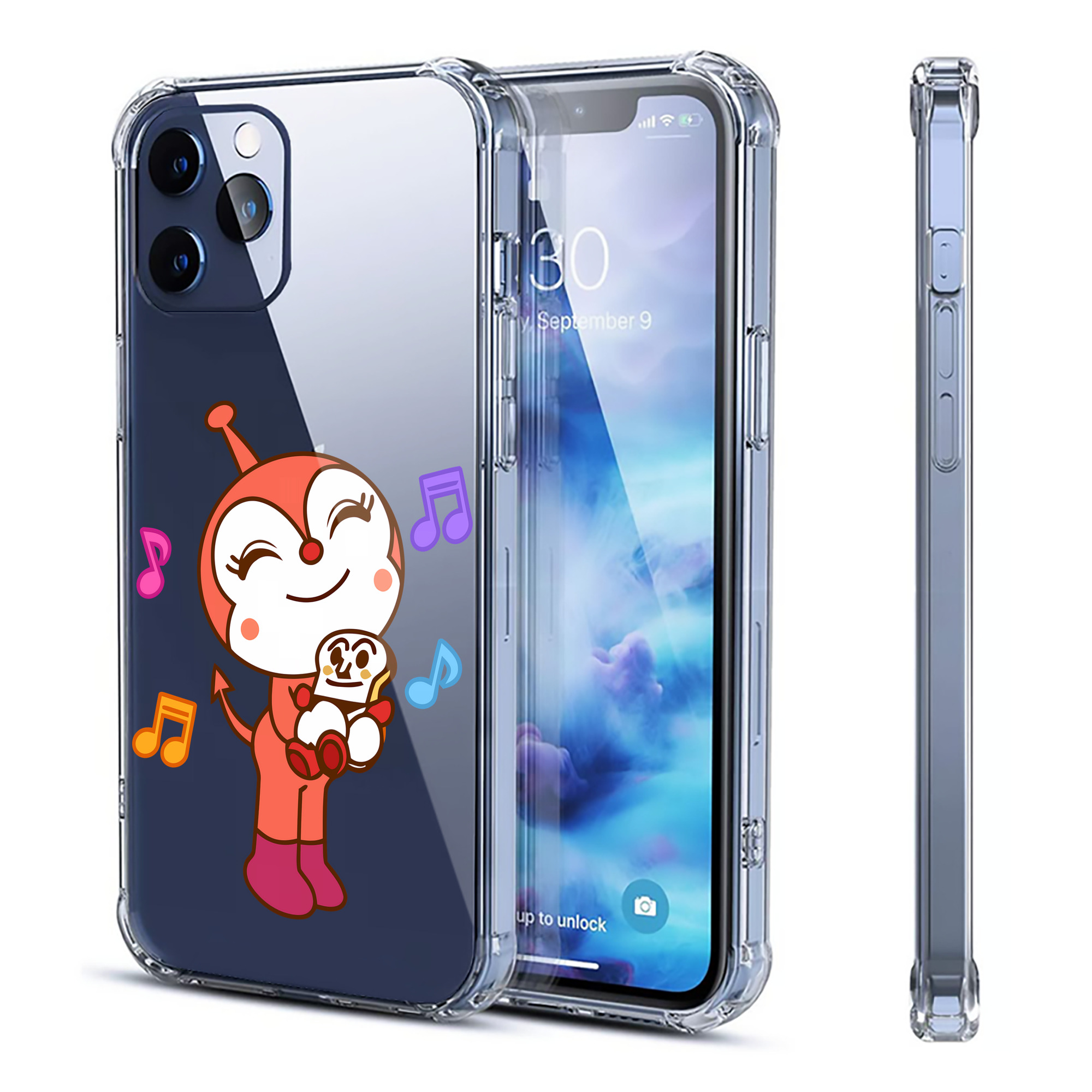 （画像用） アンパンマン Anpanman 【iPhone 12シリーズ対応】透明スマホケース（クリアソフトケース）